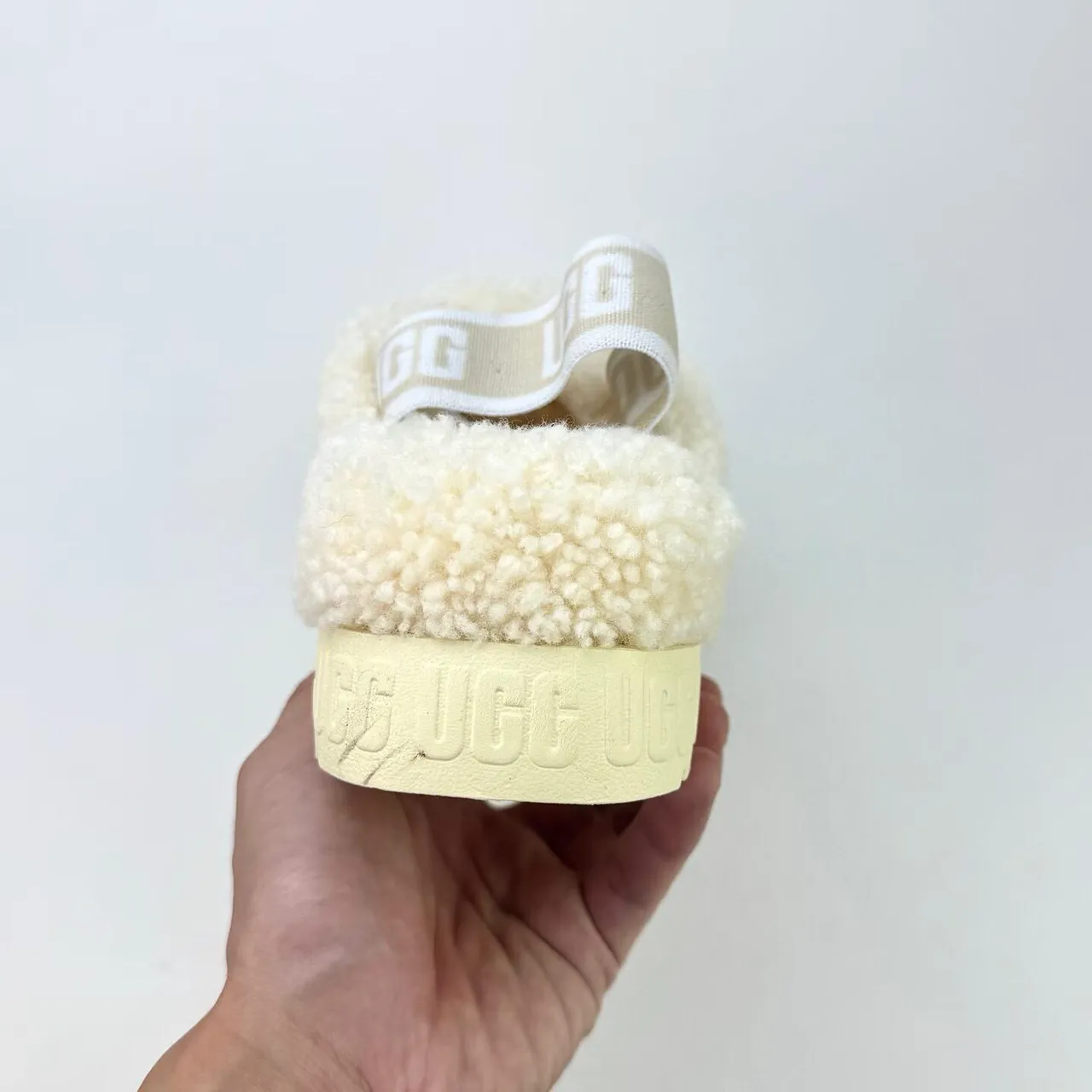 UGG Tasman Cream Shearling Cross-Strap Slippers