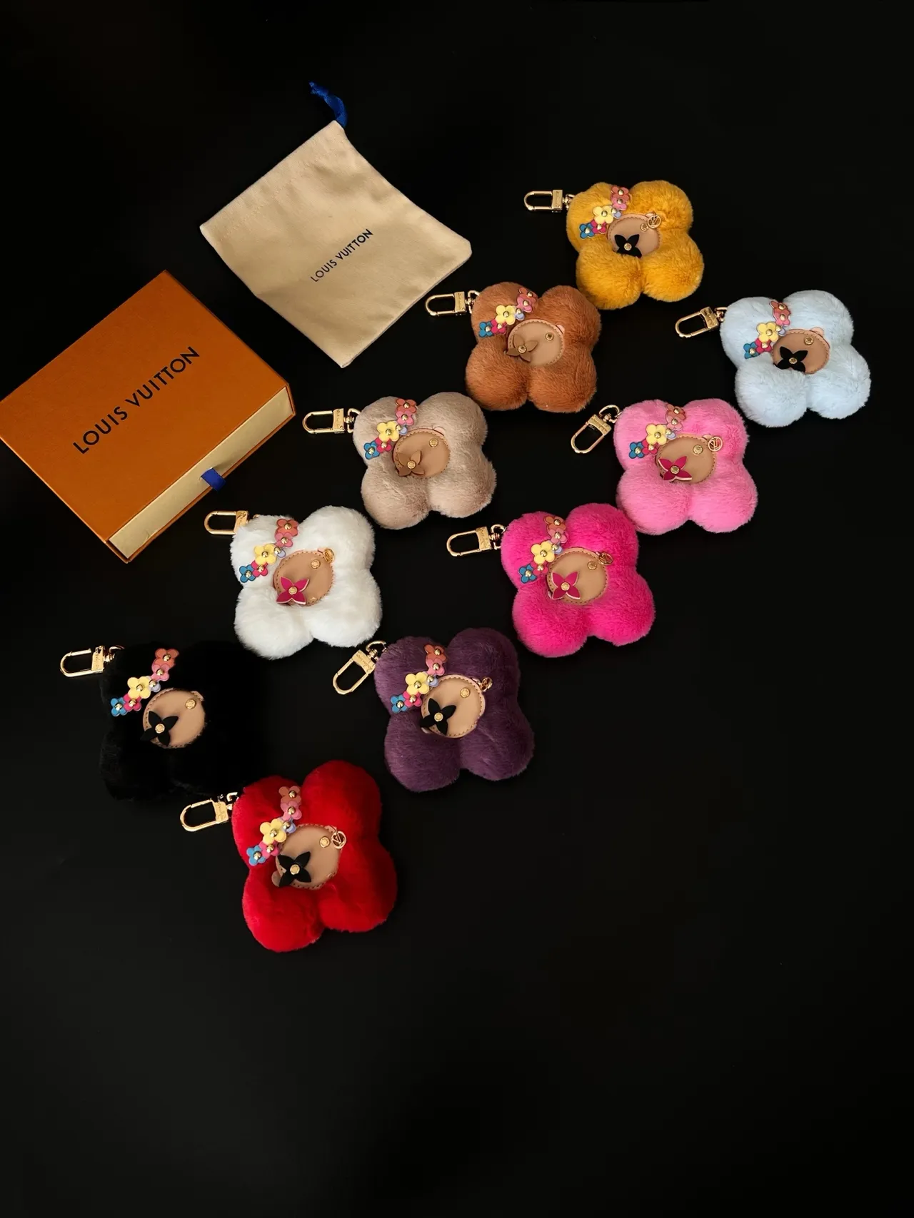 Louis Vuitton Multicolor Fluffy Faux Fur Flower-Shaped Crossbody Bag