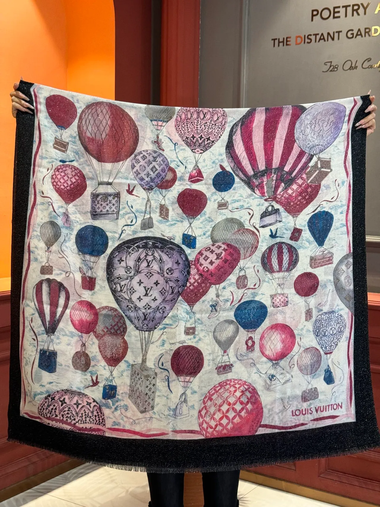 Louis Vuitton Montgolfière Printed Hot-Air Balloon Silk Scarf