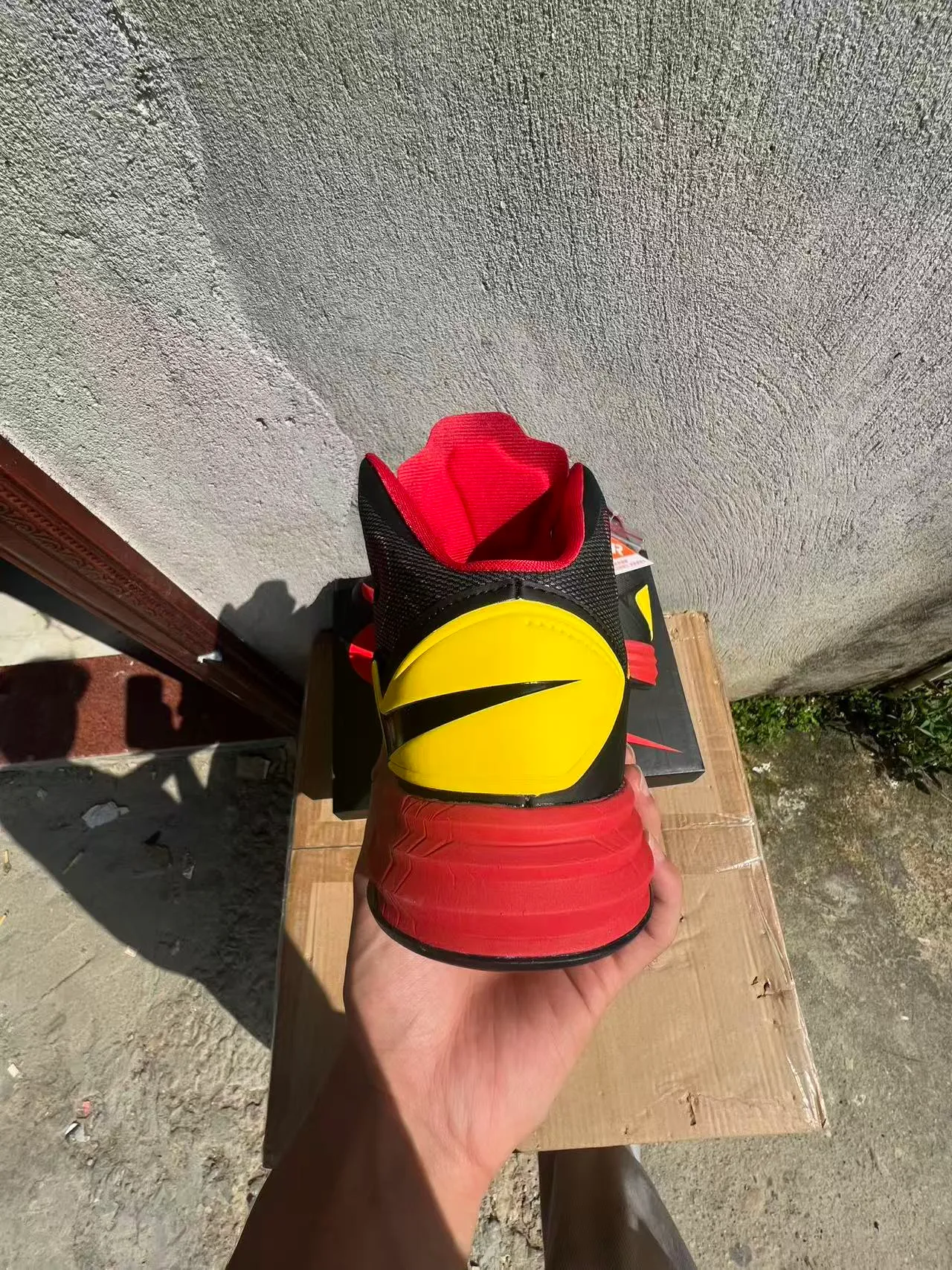 Nike Black Red High-Top Mesh-and-Synthetic Upper Basketball Shoes