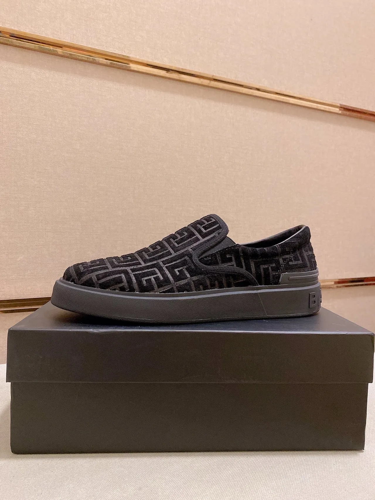 Balenciaga Speed Trainer Black Monogram Slip-On Lifestyle Sneakers