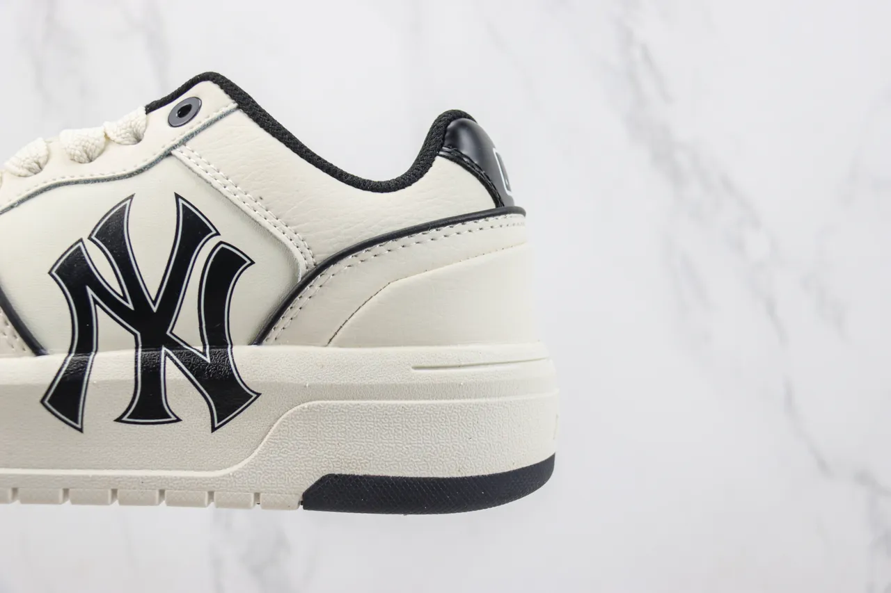 New Era Beige Black Platform Sole Interlocking NY Logo Lifestyle Sneakers
