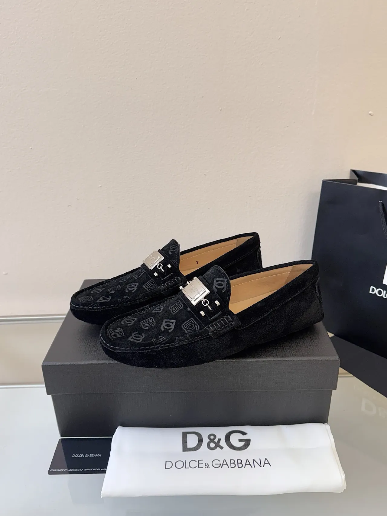 Dolce & Gabbana Monogrammed Suede Loafer