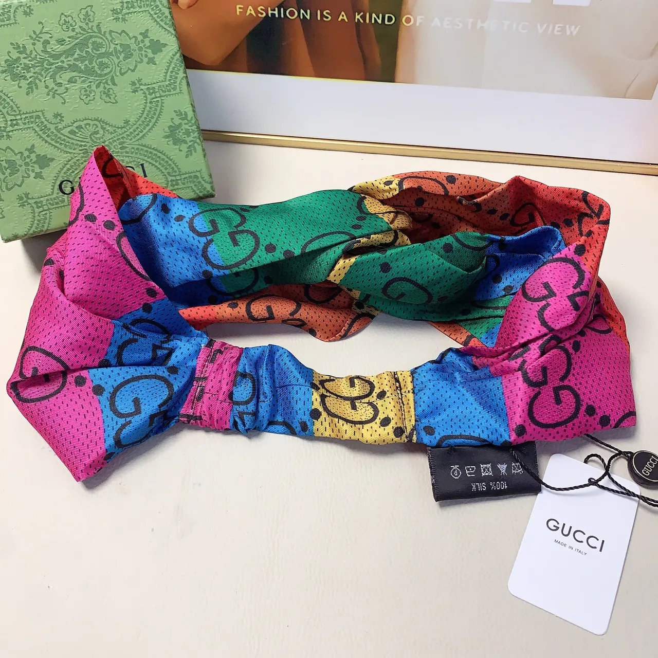 Gucci Interlocking GG Monogram Silk Scarf