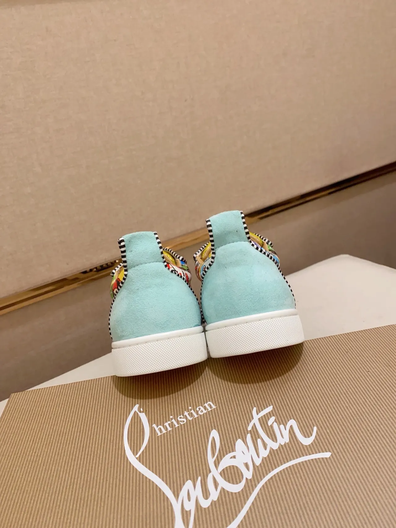 Christian Louboutin Spiked Toe Multicolor Graffiti Print Lifestyle Sneakers