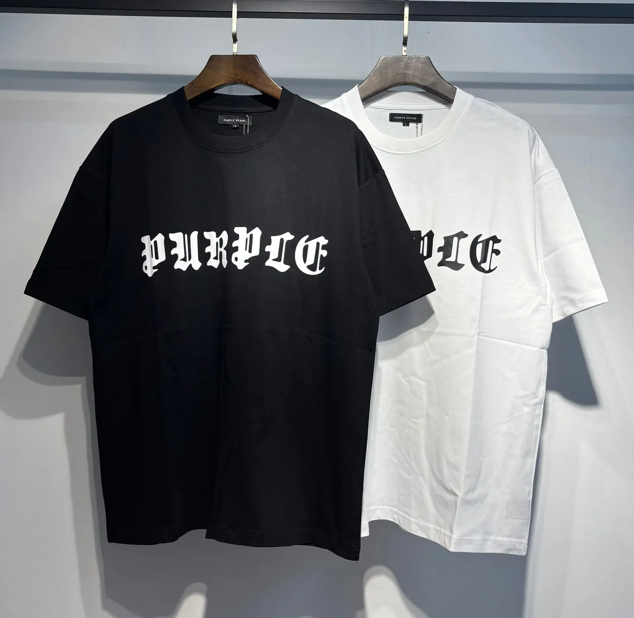 Purple Brand Gothic Typography Oversized T-Shirt