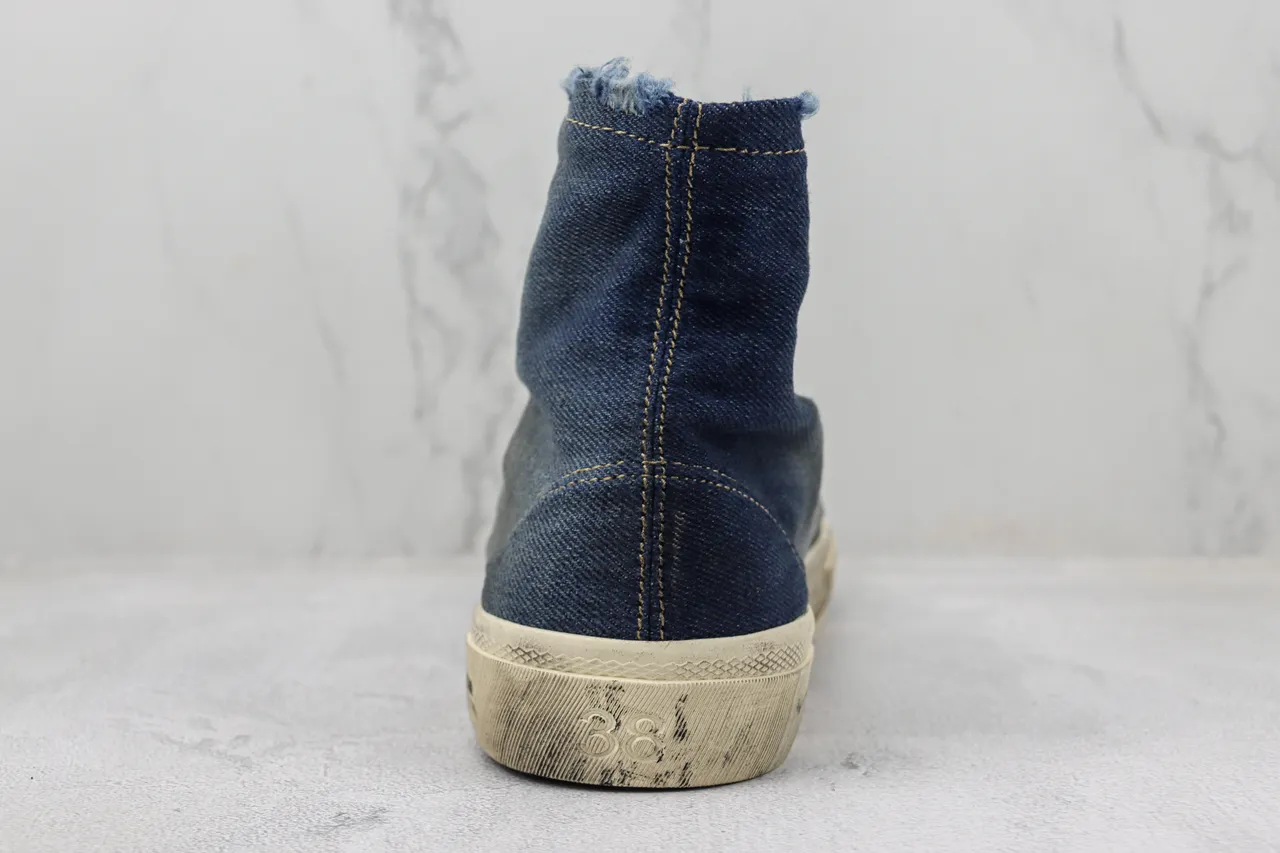 Converse Blue Beige Denim Upper High-Top Lifestyle Sneakers