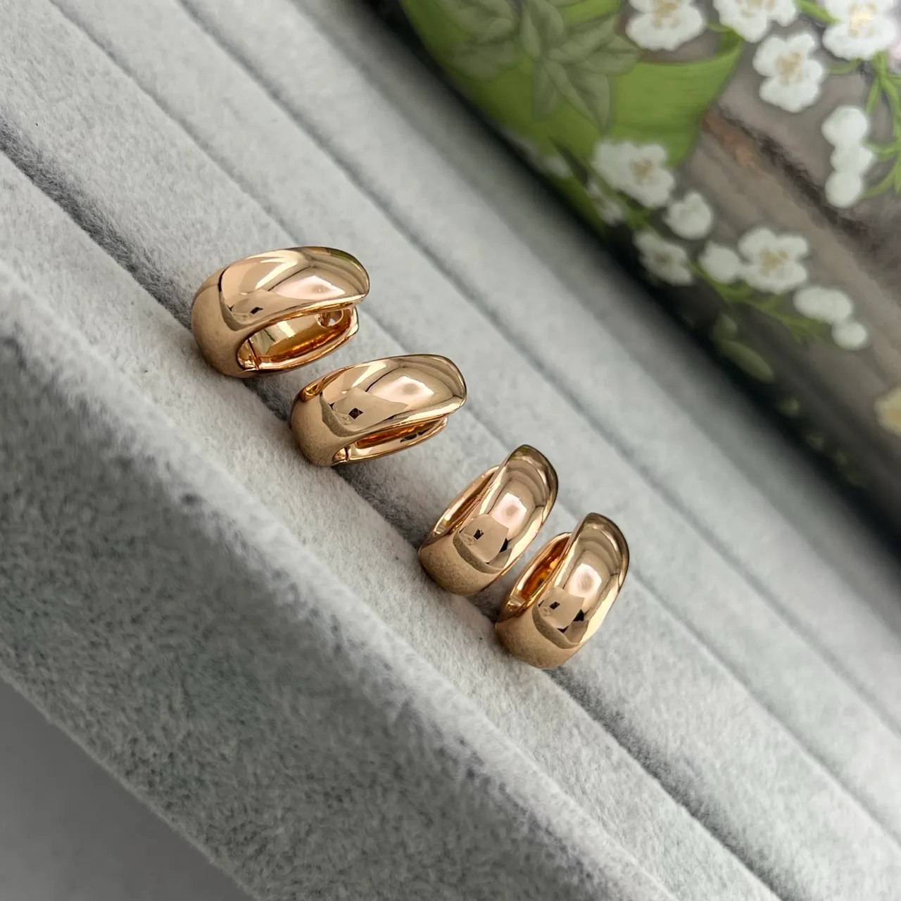Polished Gold-Tone Huggie Hoop Earrings