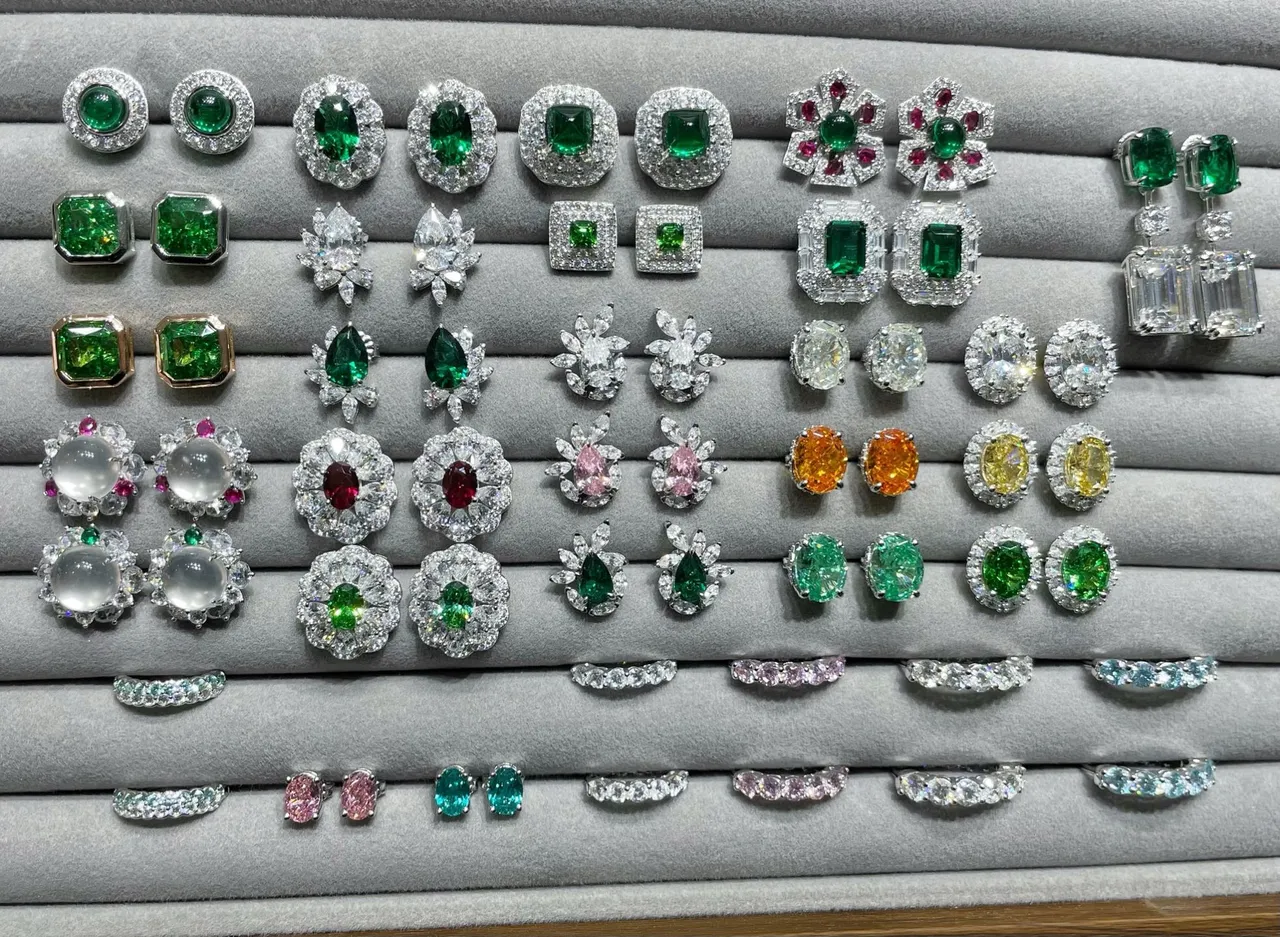 Multicolor Silver Floral Halo Earrings
