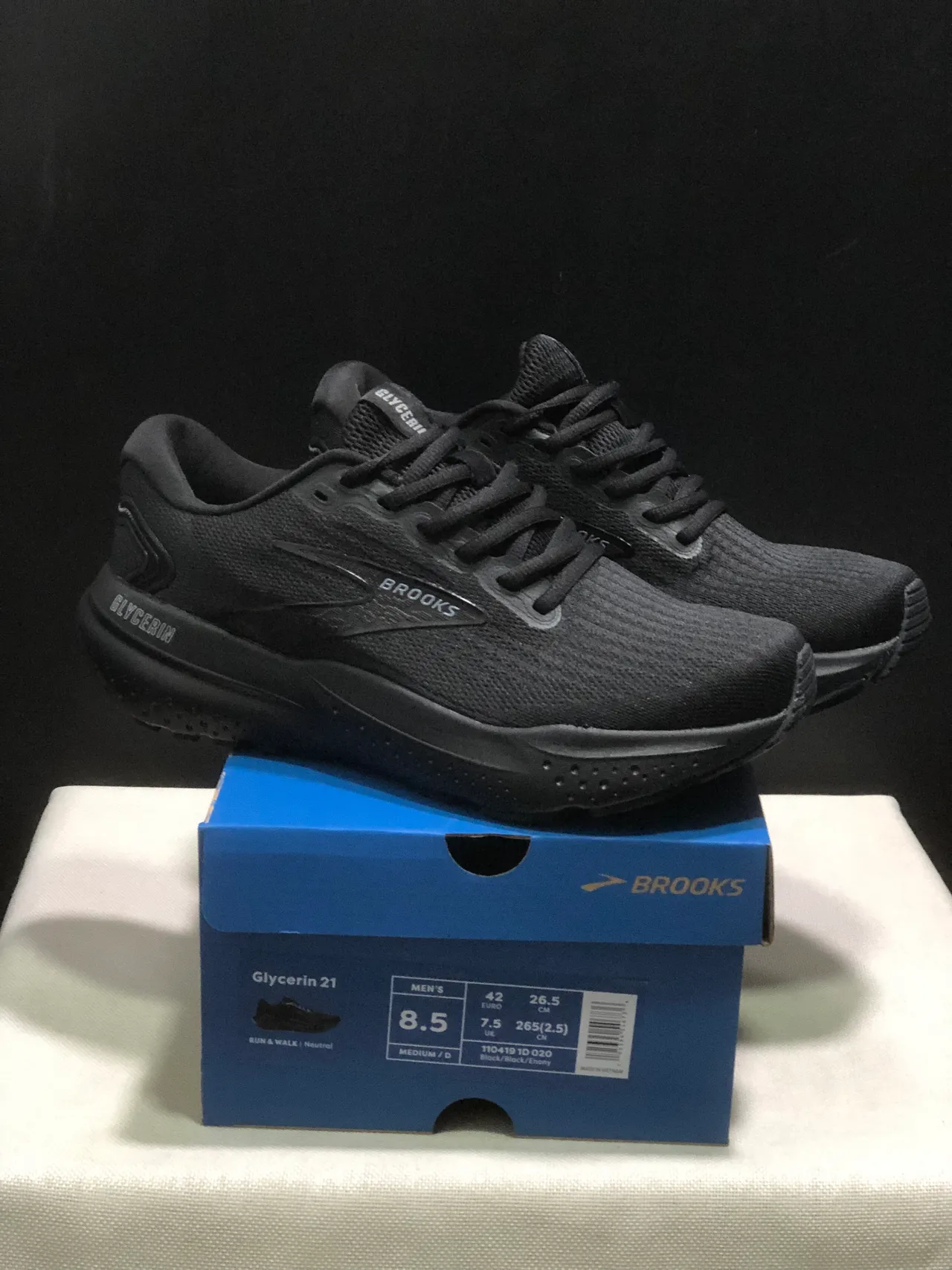 Brooks Glycerin Monochrome Black Running Shoes