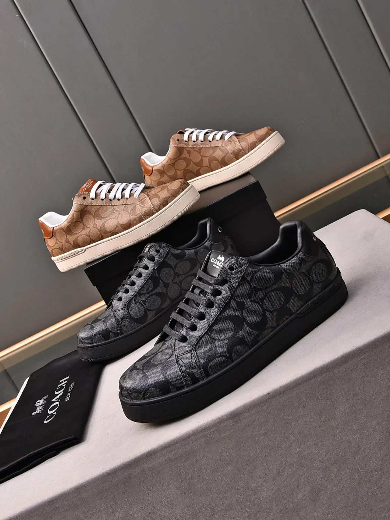Coach Monogram-Print Low-Top Lifestyle Sneakers