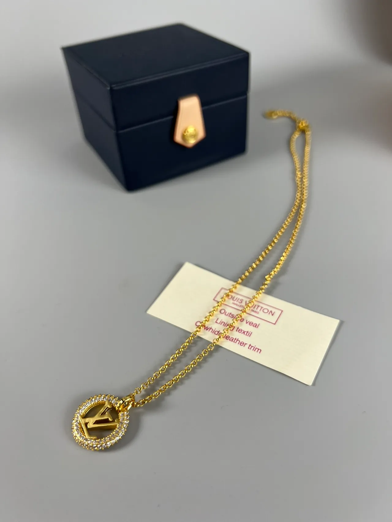 Louis Vuitton Monogram World Tour Gold-Tone Crystal Halo Necklace