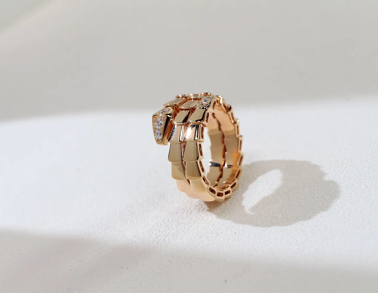 Bvlgari Serpenti Coiled Scale Motif Diamond Ring