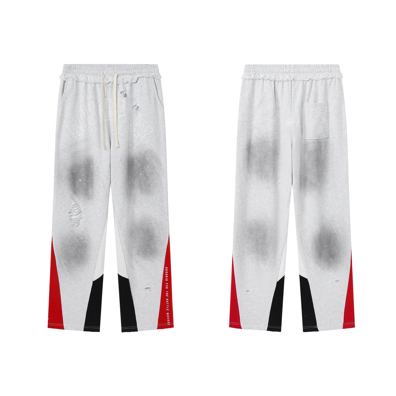 Roughplay Distressed Color-Blocked Sweatpants