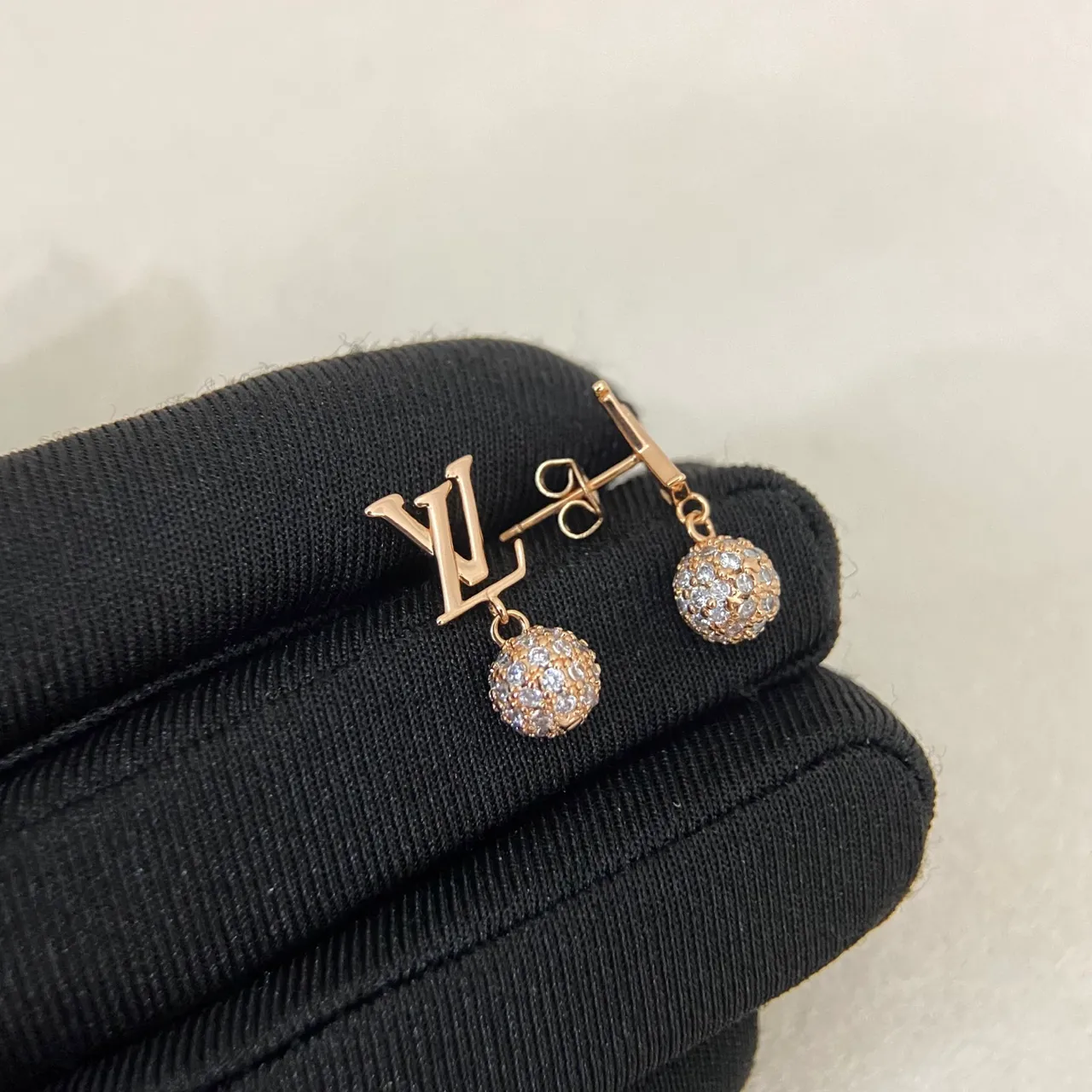 Louis Vuitton Monogram Pavé Crystal Ball Drop Earrings