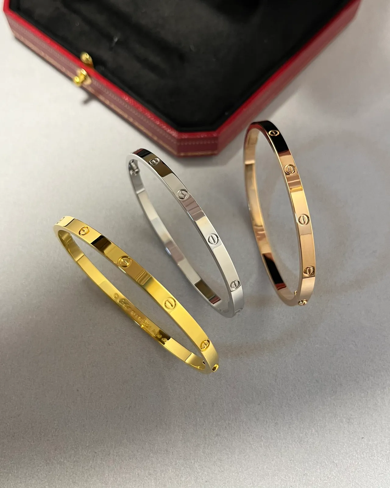 Cartier Love Gold Silver Screw-Motif Two-Tone Bracelet