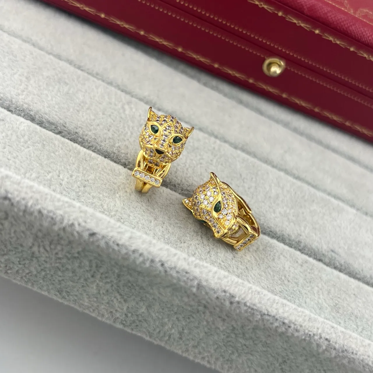 Cartier Panthère Panther Head Pavé Earrings