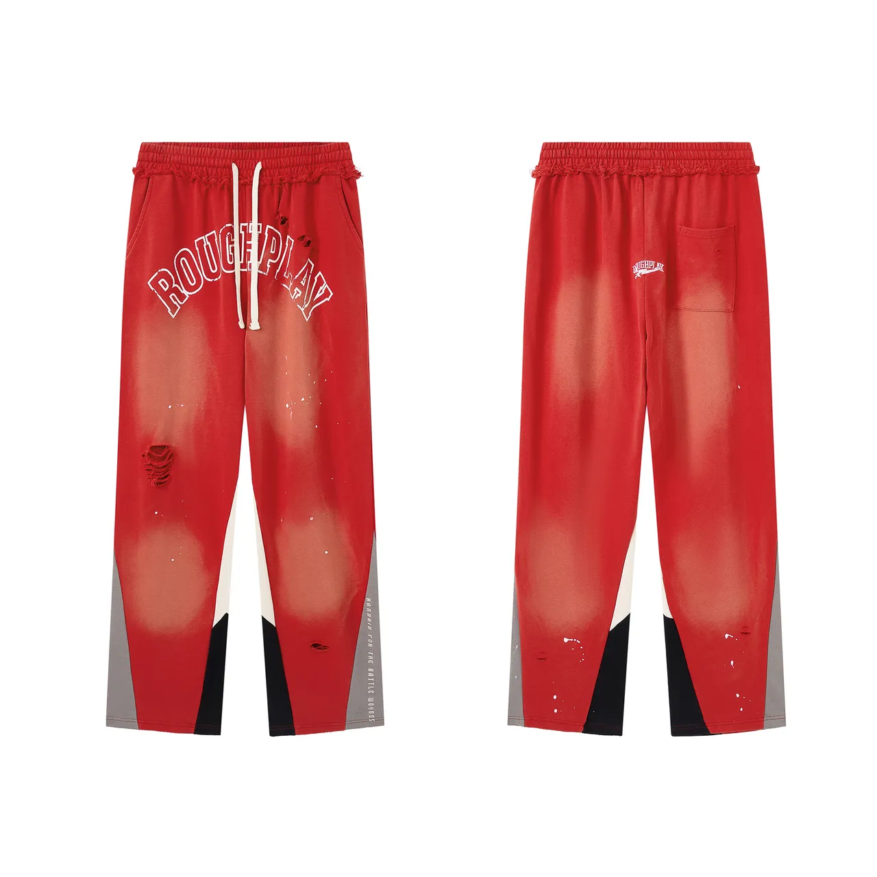Roughplay Distressed Color-Blocked Sweatpants