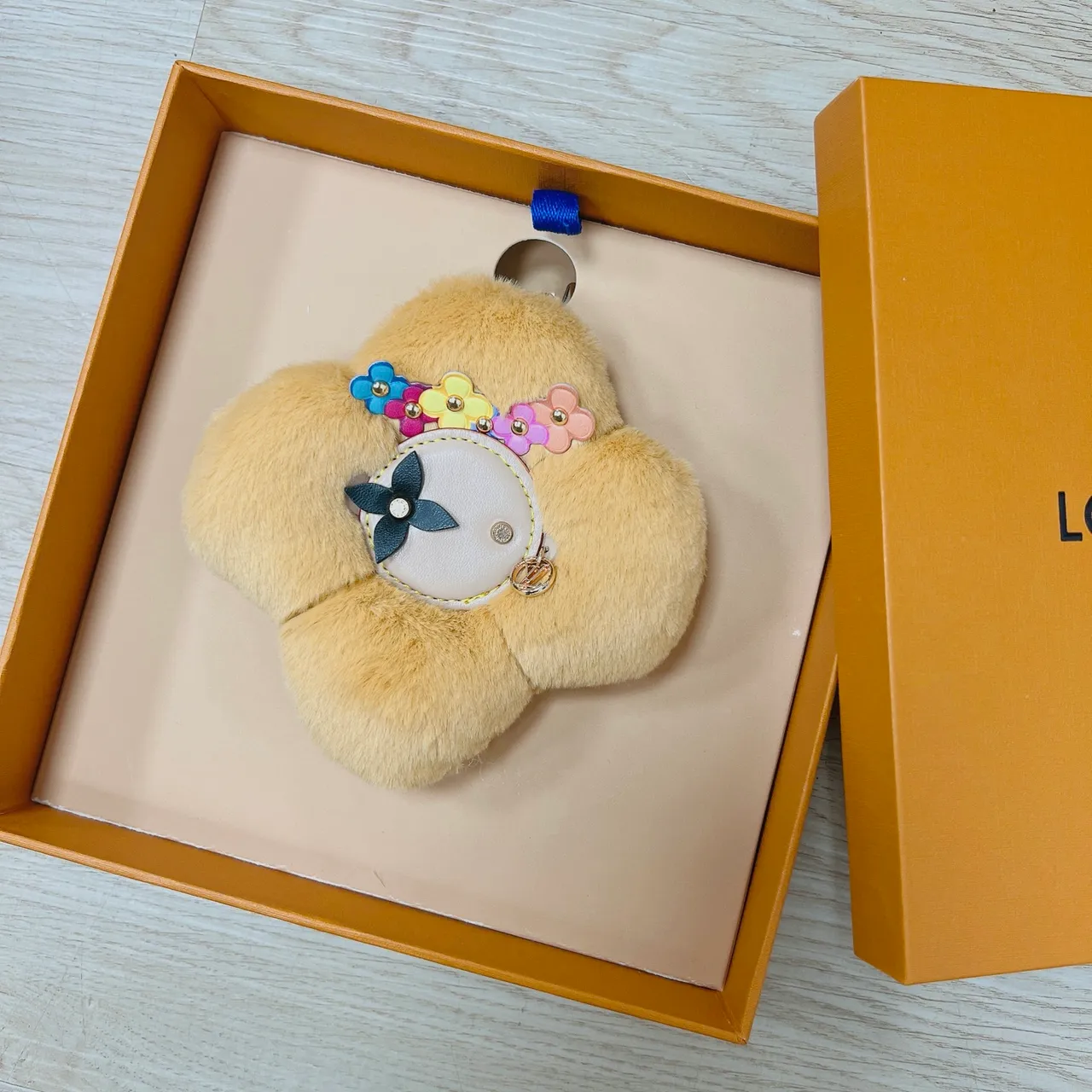 Louis Vuitton Purple Multicolor Flower-Shaped Plush Fur Handbag
