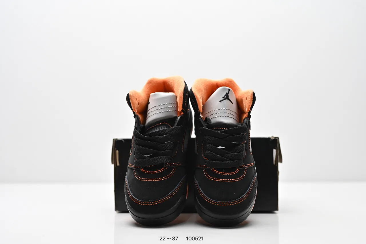 Air Jordan 5 Black Red '75' Kids Basketball Shoes