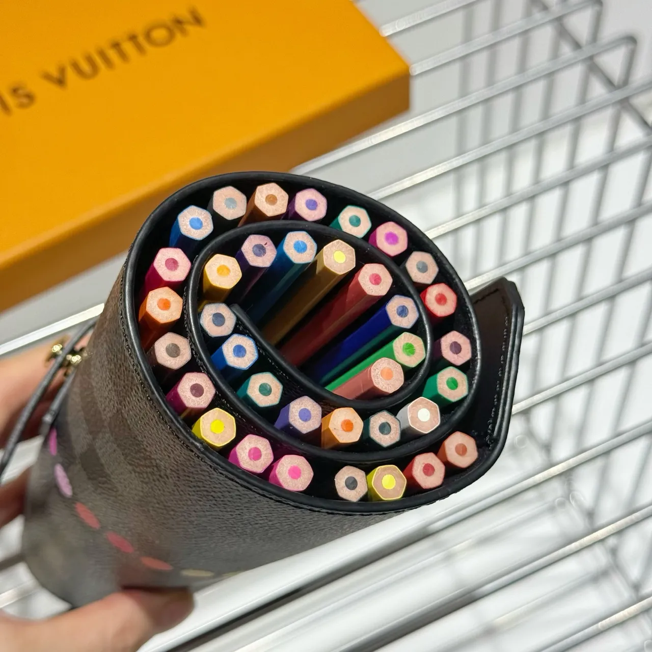 Louis Vuitton Black Gray Damier Graphite Canvas Cylindrical Roll-Up Silhouette Handbag