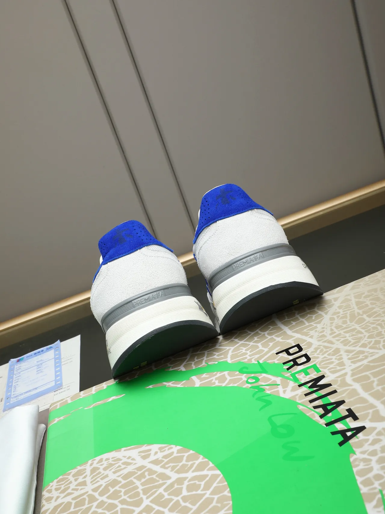 Premiata 483 Original White and Blue Lifestyle Sneakers