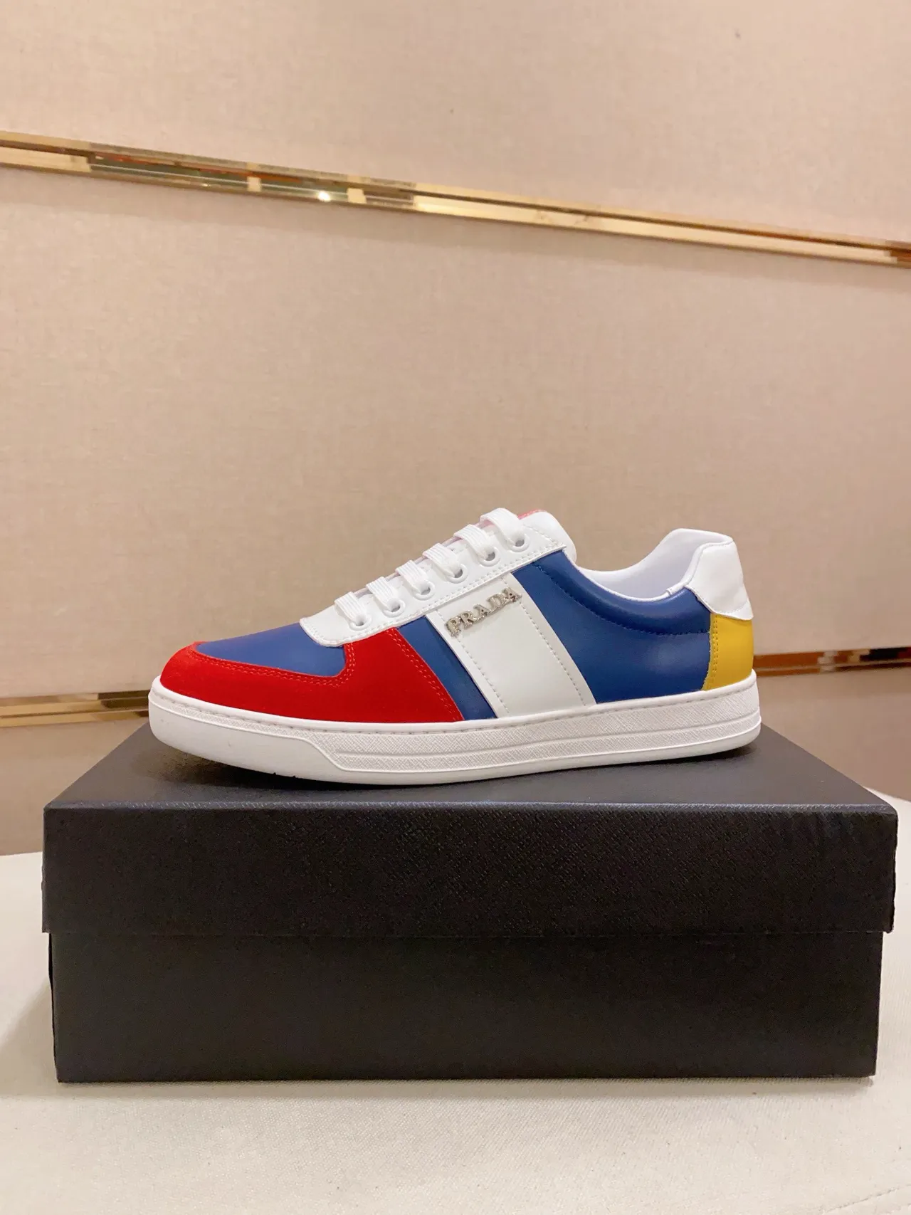 Prada Color-Blocked Panelled Low-Top Lifestyle Sneakers