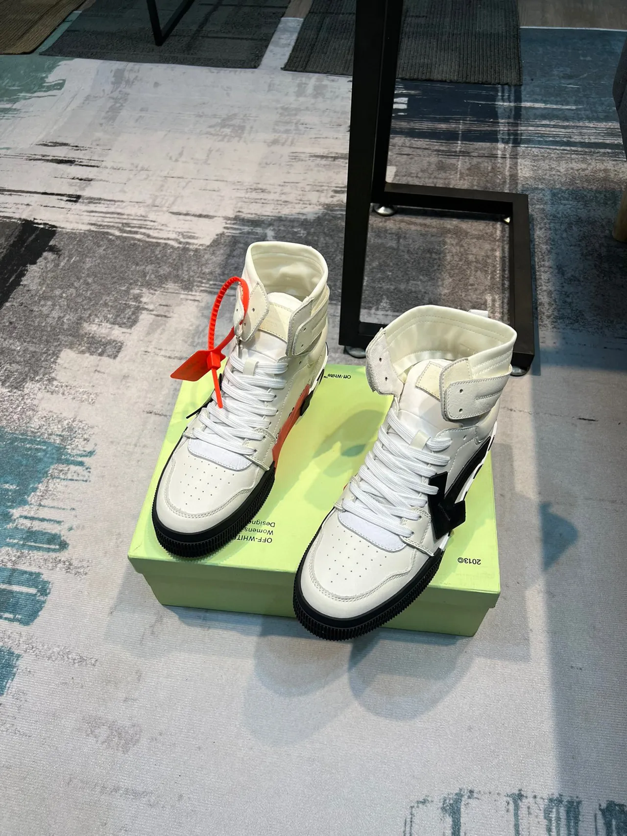 Off-White Industrial High-Top White and Black Lifestyle Sneakers