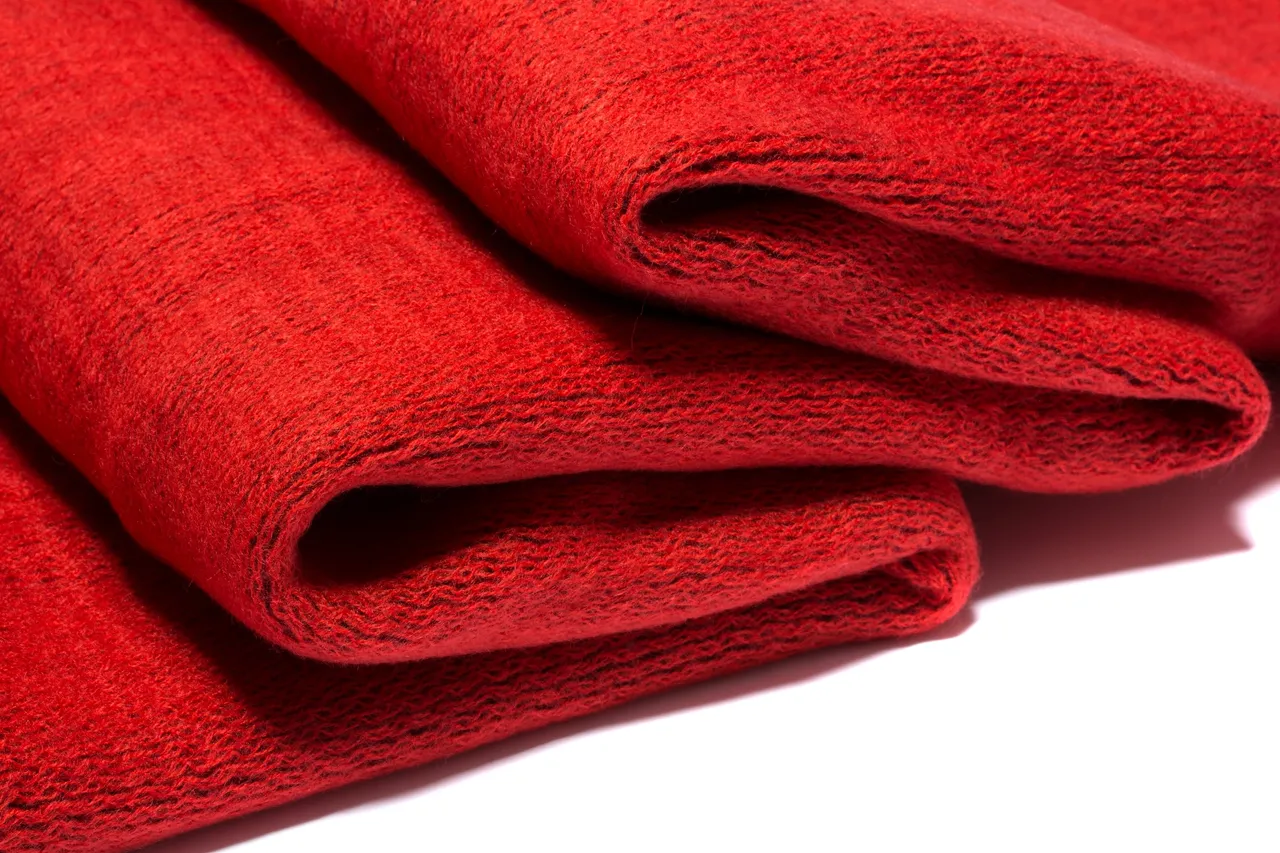 UGG Red Knit Texture Fringed Ends Scarve