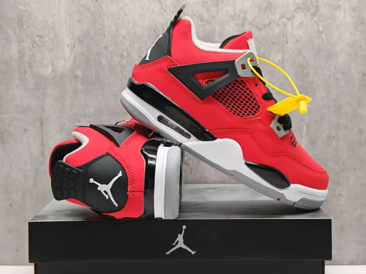 Air Jordan 4 Red Black Gray Basketball Shoes