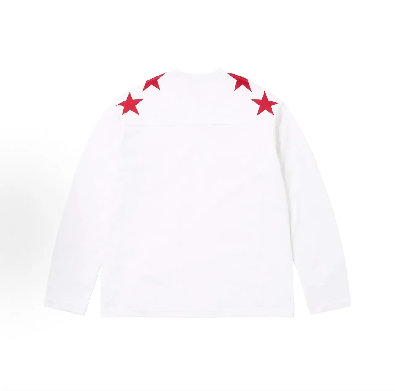 Supreme White Red Long-Sleeve Crewneck Jersey
