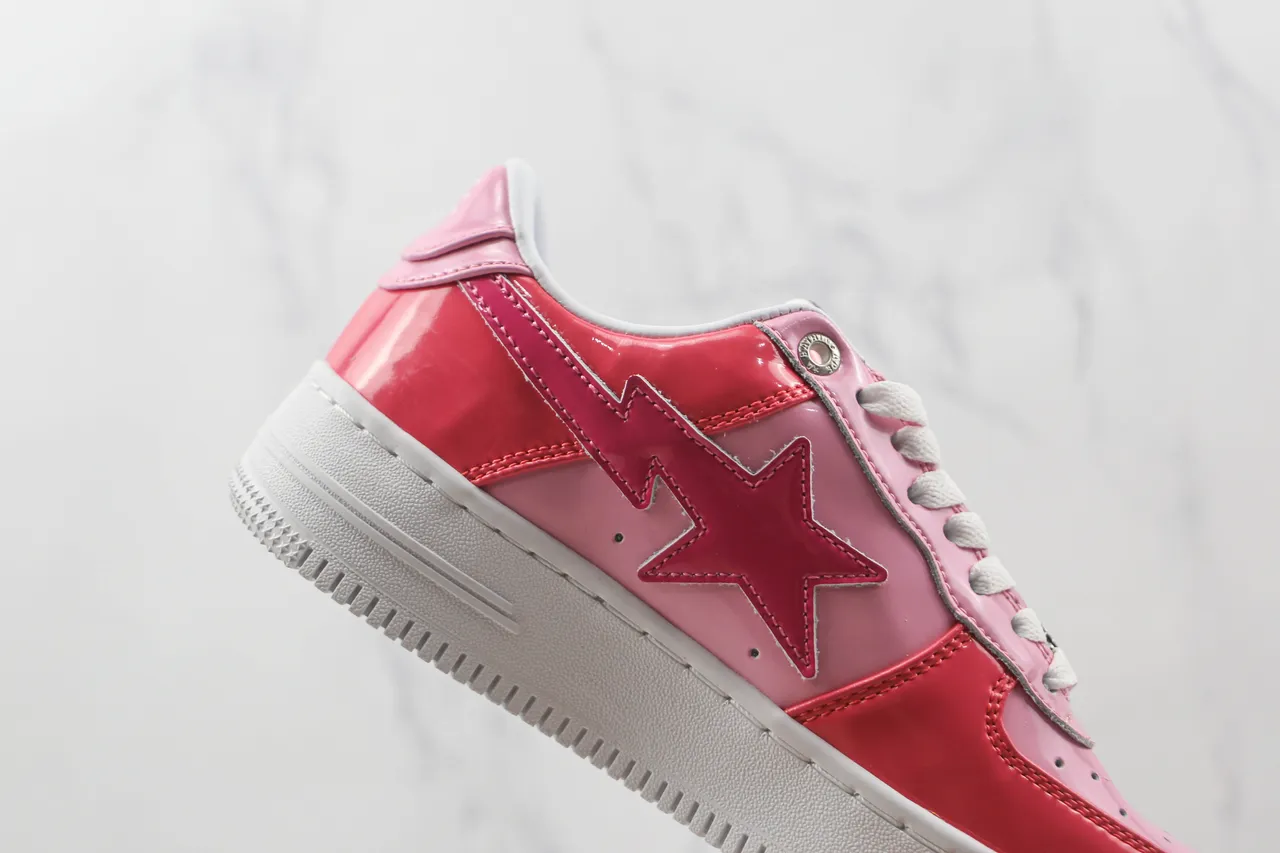 A Bathing Ape BAPE STA Glossy Pink Star Logo Lifestyle Sneakers