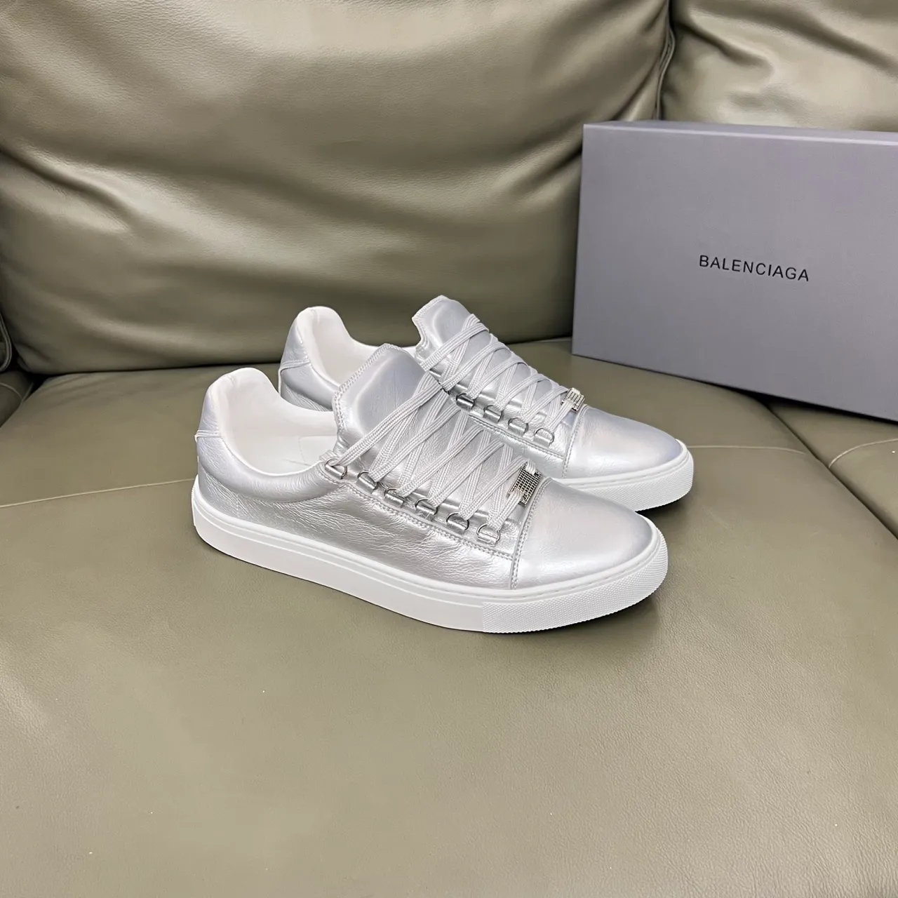Balenciaga Le City Metallic Silver Lifestyle Sneakers