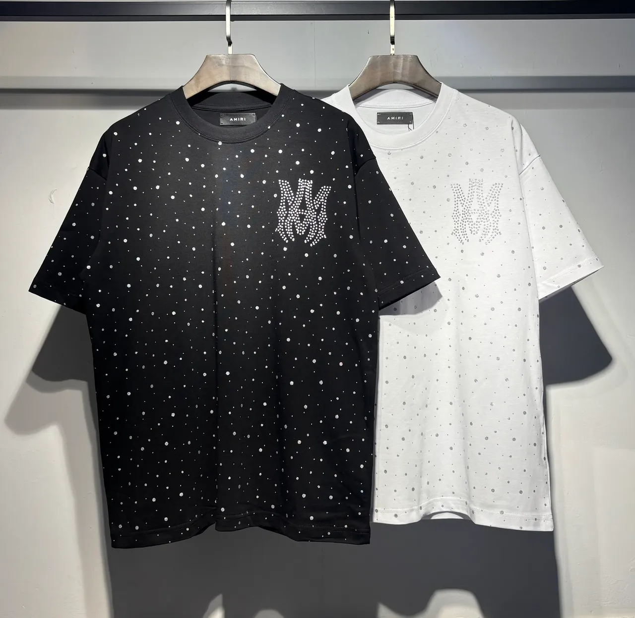 Amiri Rhinestone Dot Print Monogram T-Shirt