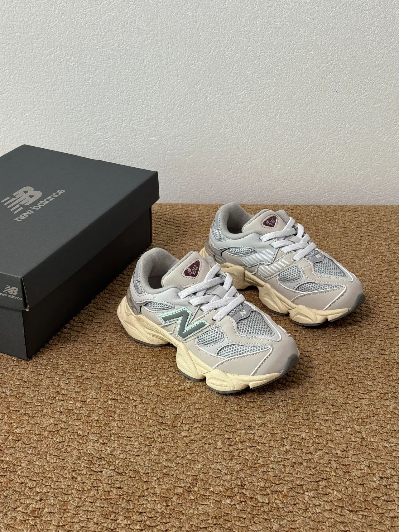 New Balance 9060 Gray Black Chunky Sneakers