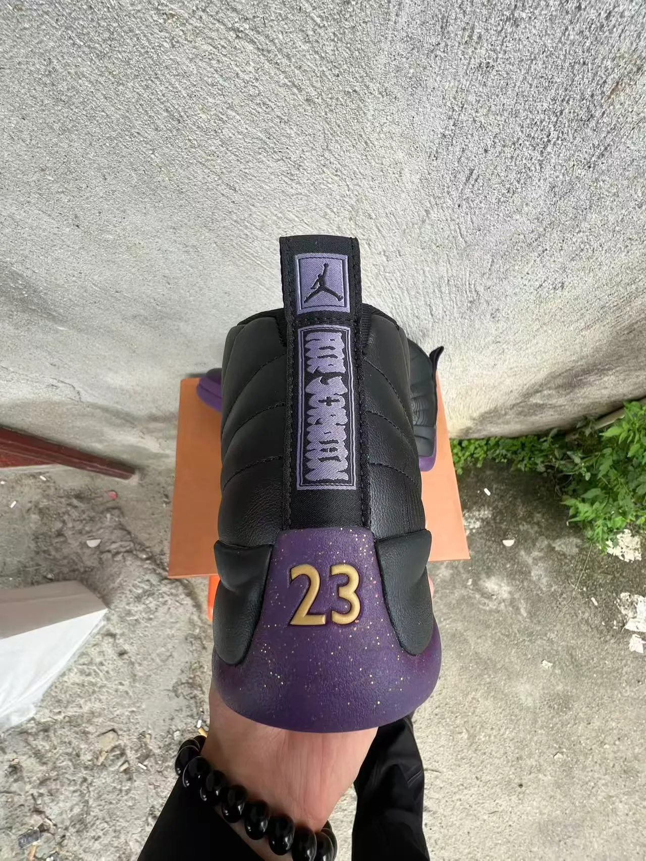 Air Jordan 12 Black Purple Gold Basketball Shoes