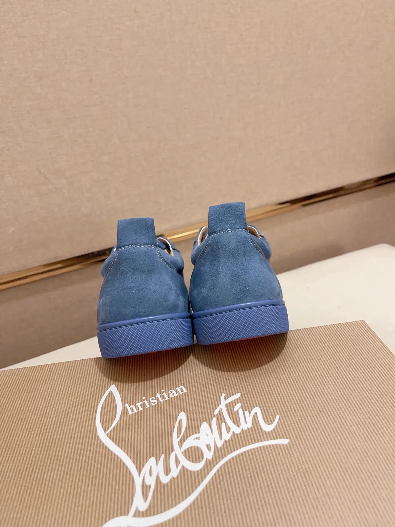 Christian Louboutin Spiky Sneaker Blue Suede Lifestyle Sneakers