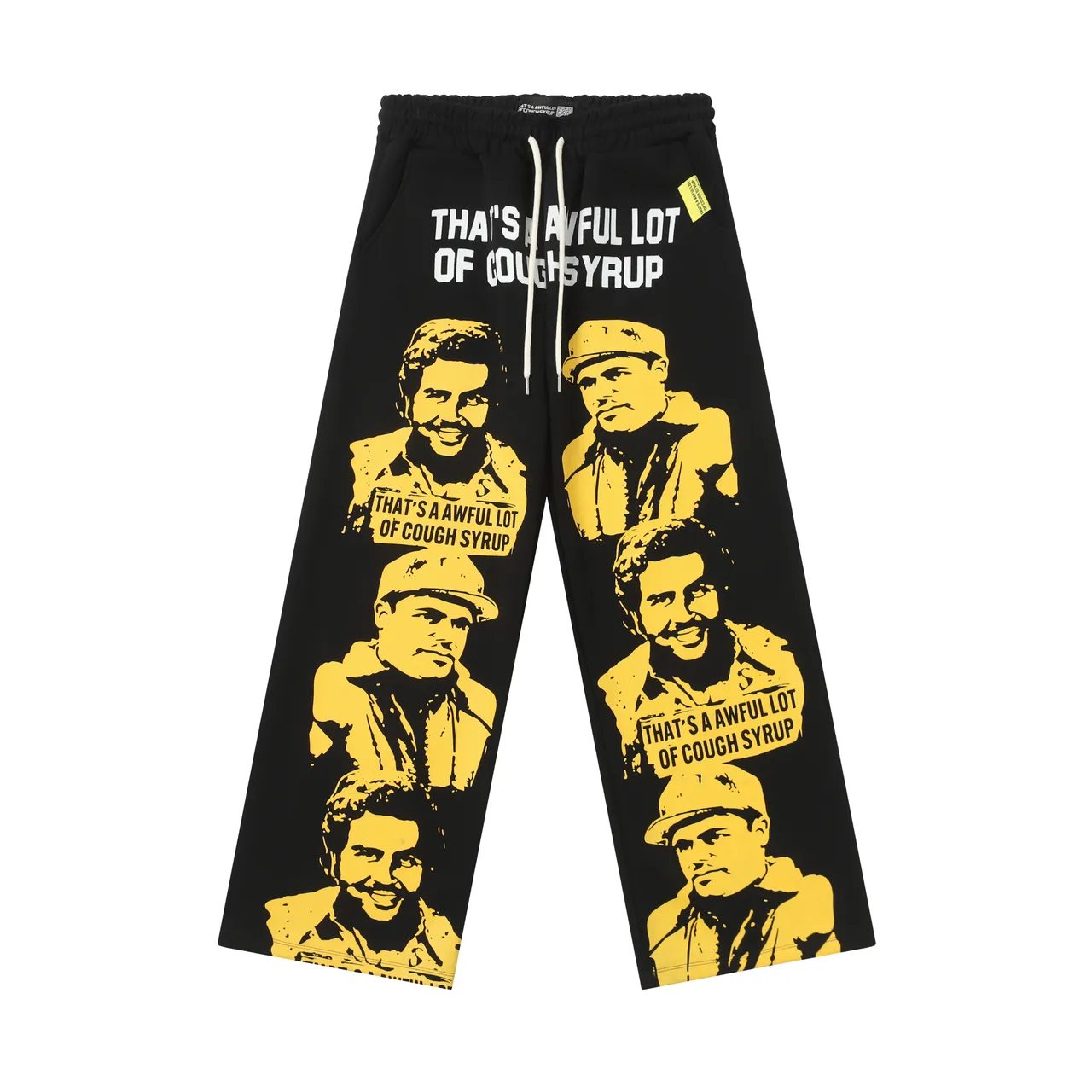 Black and Yellow Graphic Print Hoodie and Sweatpants Tracksuit