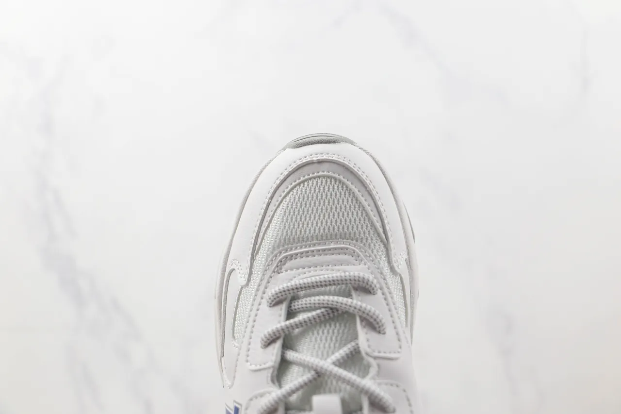 Mitchell & Ness White Blue Sole Team Logo Branding Chunky Sneakers
