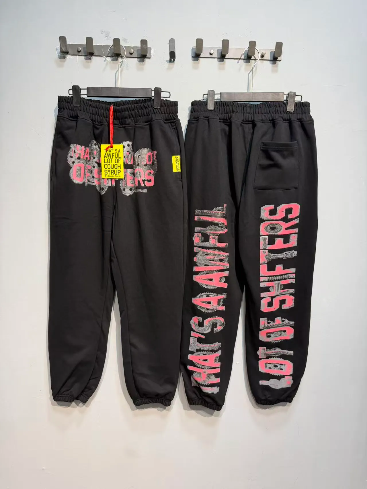 Black Graphic-Print Jogger-Style Sweatpants