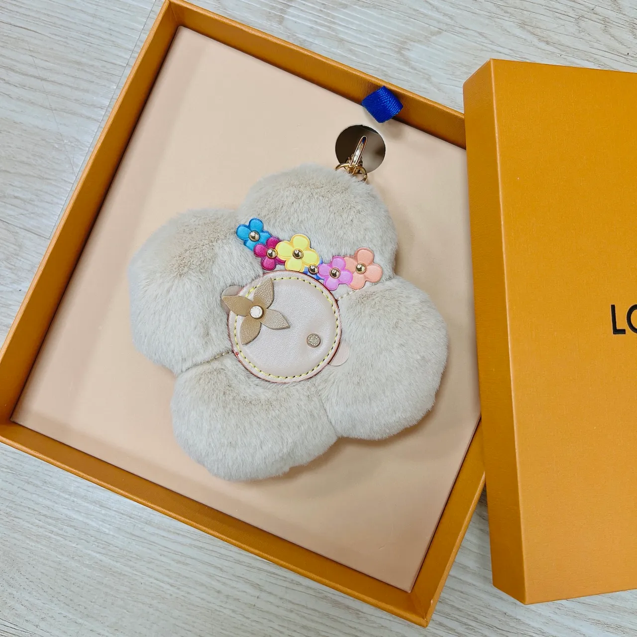 Louis Vuitton Purple Multicolor Flower-Shaped Plush Fur Handbag