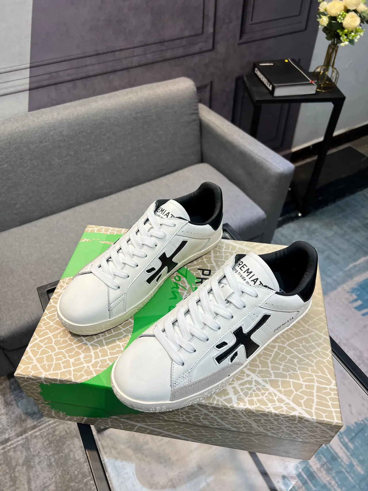 Premiata Riviera White Black Gray Lifestyle Sneakers