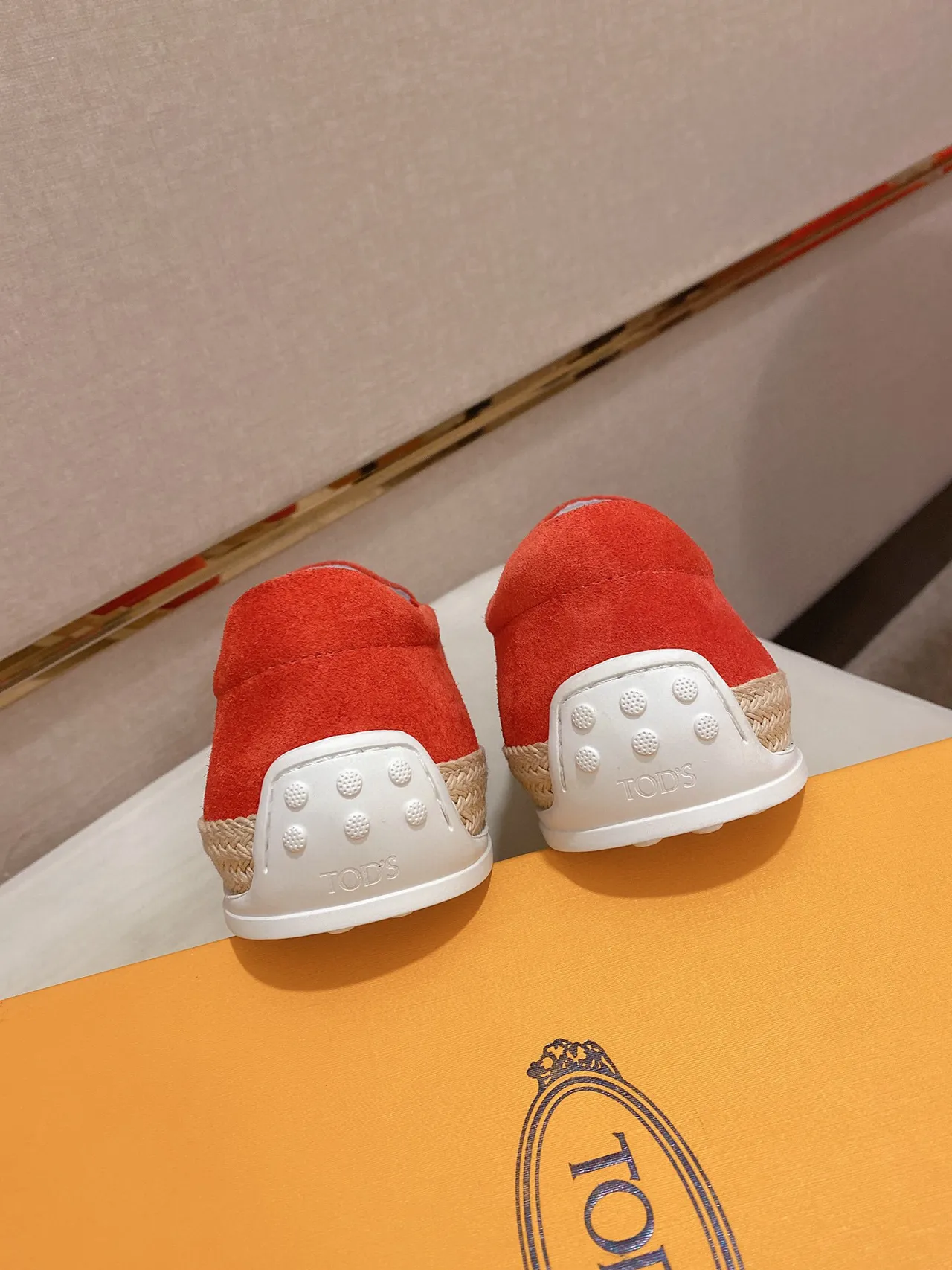 Coral Suede Slip-On Espadrille Boat Shoe