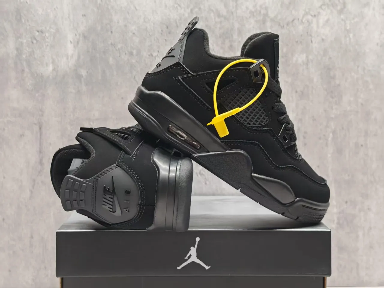 Air Jordan 4 Beige Orange Black Basketball Shoes
