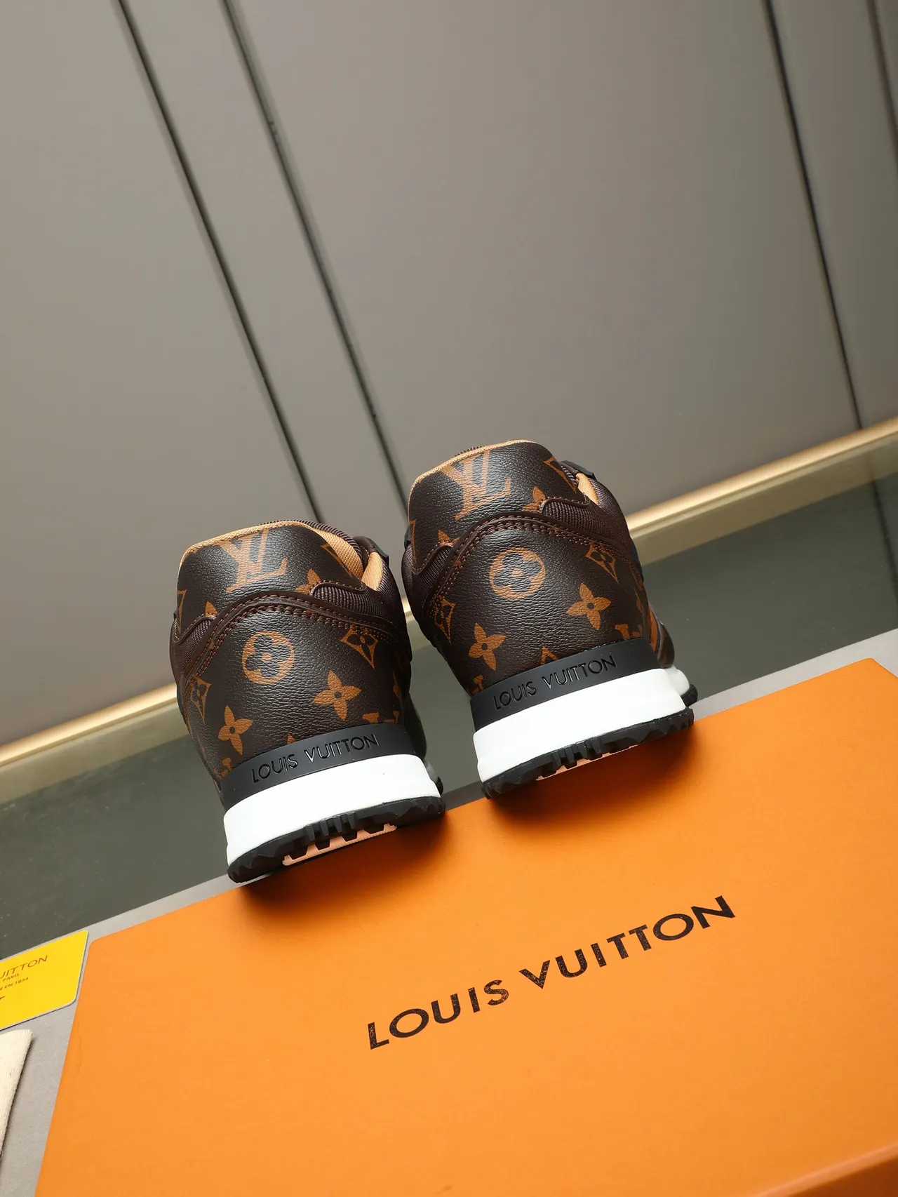 Louis Vuitton LV Trainer Brown Beige Monogram Leather Panelled Upper Lifestyle Sneakers