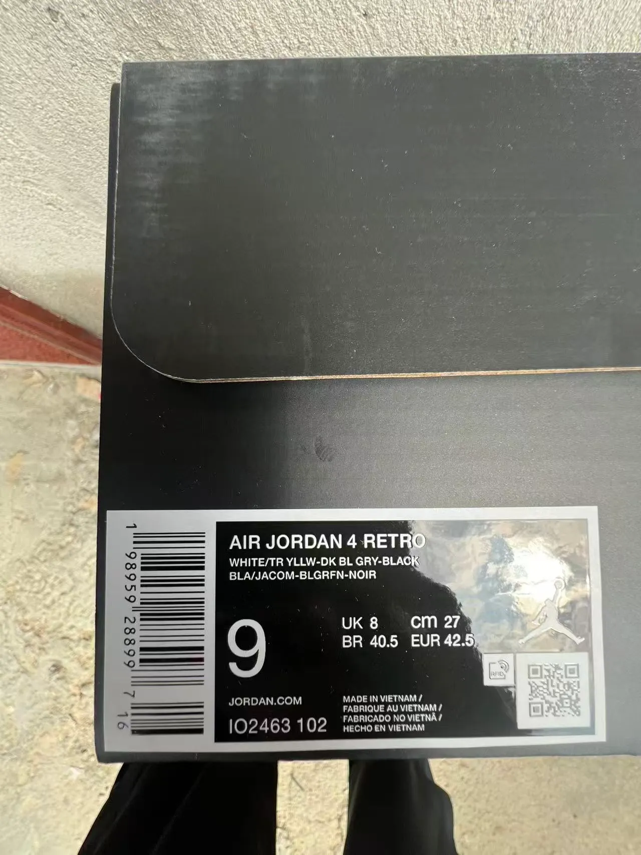 Air Jordan 4 White Black Yellow Speckle Basketball Shoes