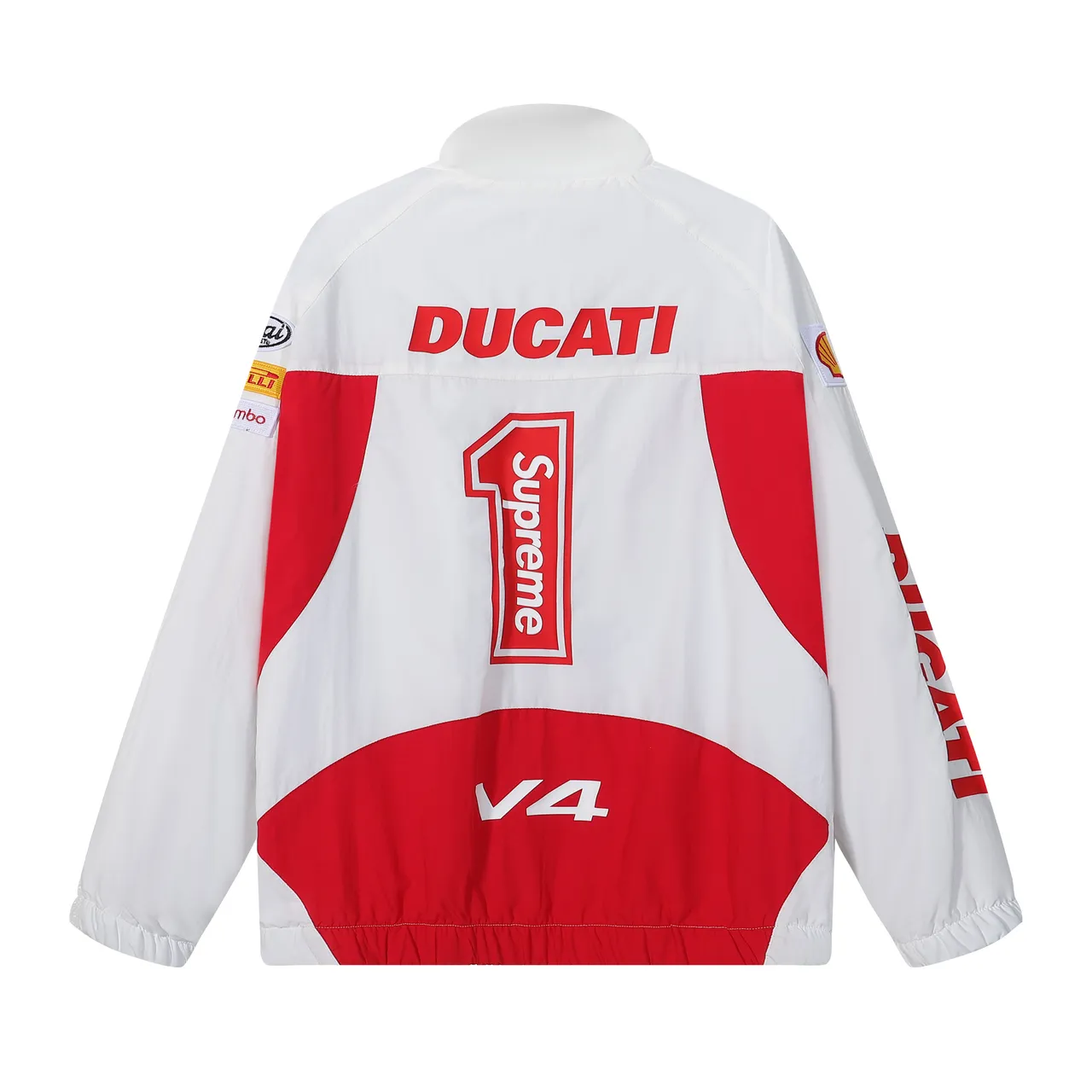 Supreme Ducati Racing White Red Zip-Up Windbreaker Jacket Tracksuit