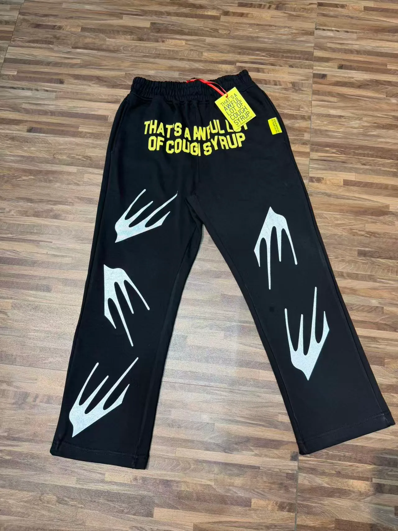Black Graphic-Print Wide-Leg Relaxed Fit Sweatpants
