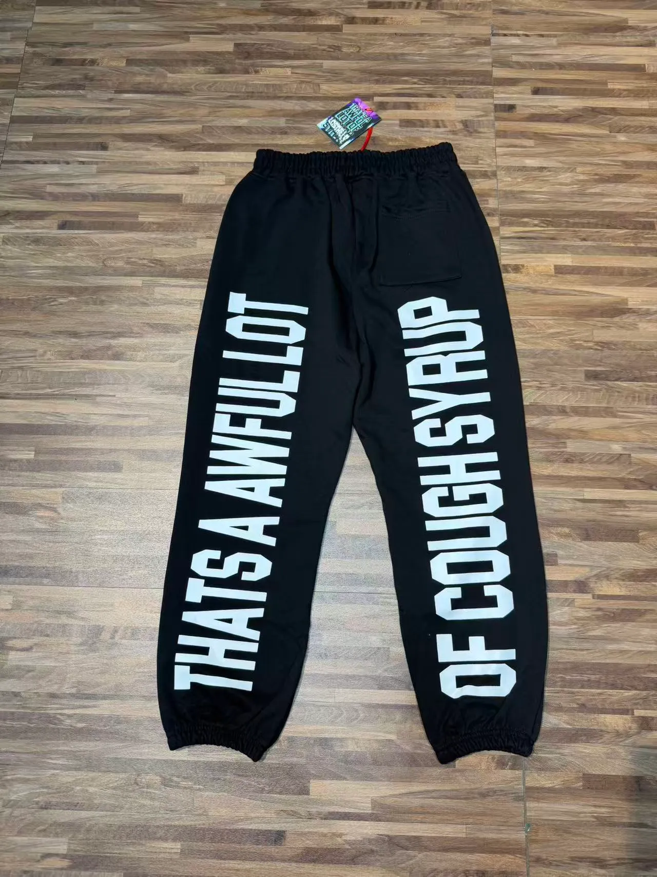 Black Graphic Print Jogger Sweatpants