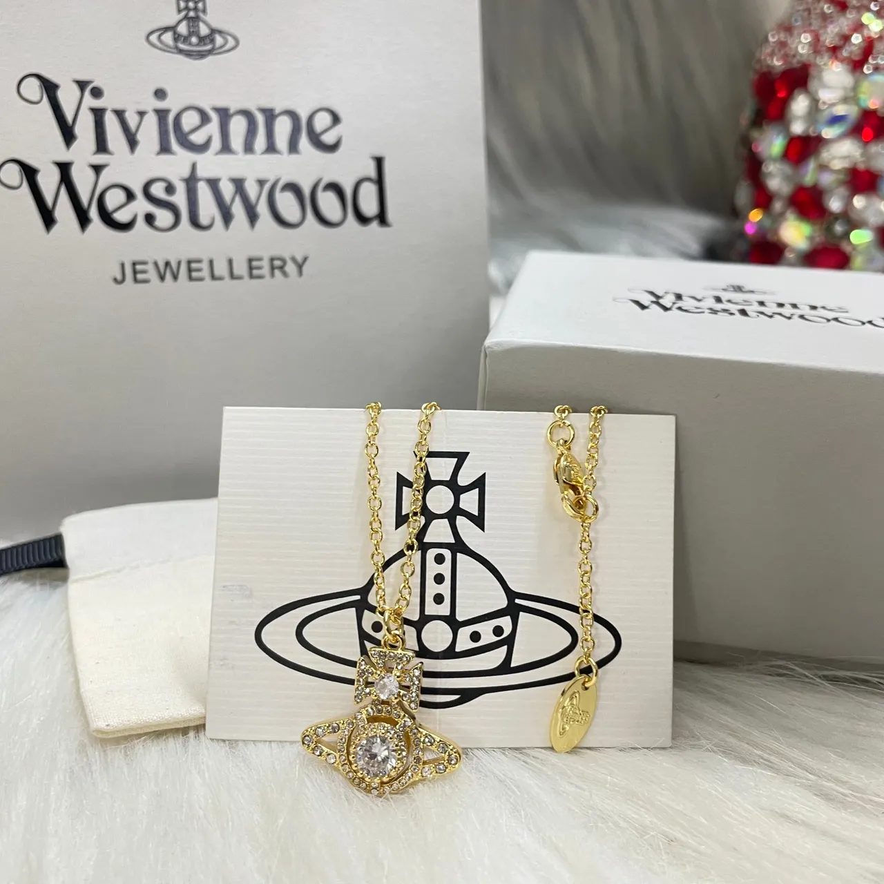 Vivienne Westwood Orb Crystal Pendant Necklace